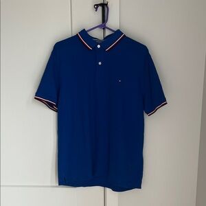 Tommy Hilfiger Men's Royal Blue Polo with Red Accents